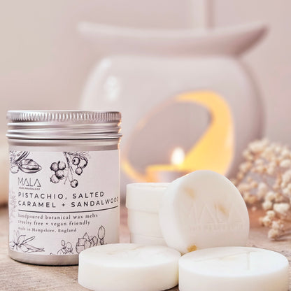 Pistachio, Salted Caramel + Sandalwood Wax Melts