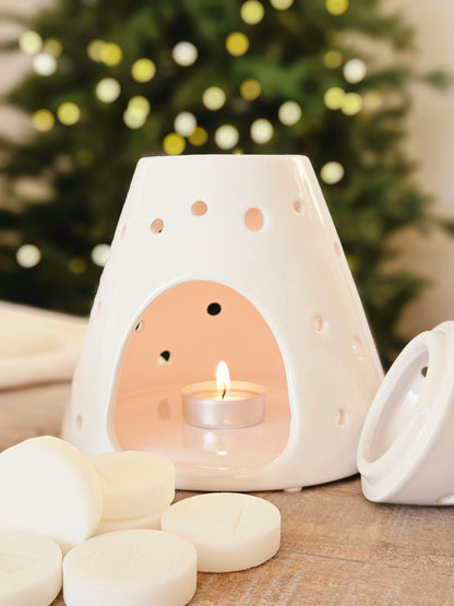 Christmas Tree Ceramic Wax Melt Burner - White