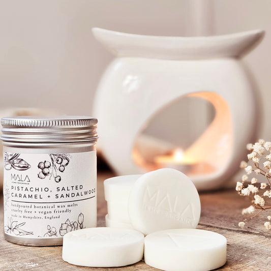Pistachio, Salted Caramel + Sandalwood Wax Melts