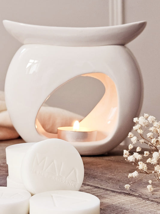 'Luna' Ceramic Wax Burner - White