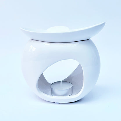 'Luna' Ceramic Wax Burner - White